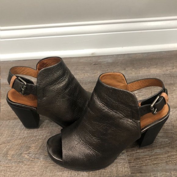 Gentle Souls Ankle Booties Open Toe Leather Bootie Sandals, Dark Gray Sh… - Picture 7 of 12